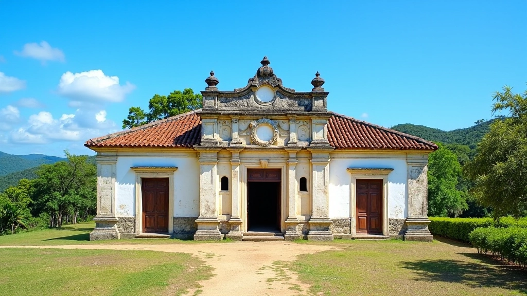 Estructura histórica de hacienda con arquitectura colonial bajo el cielo azul
