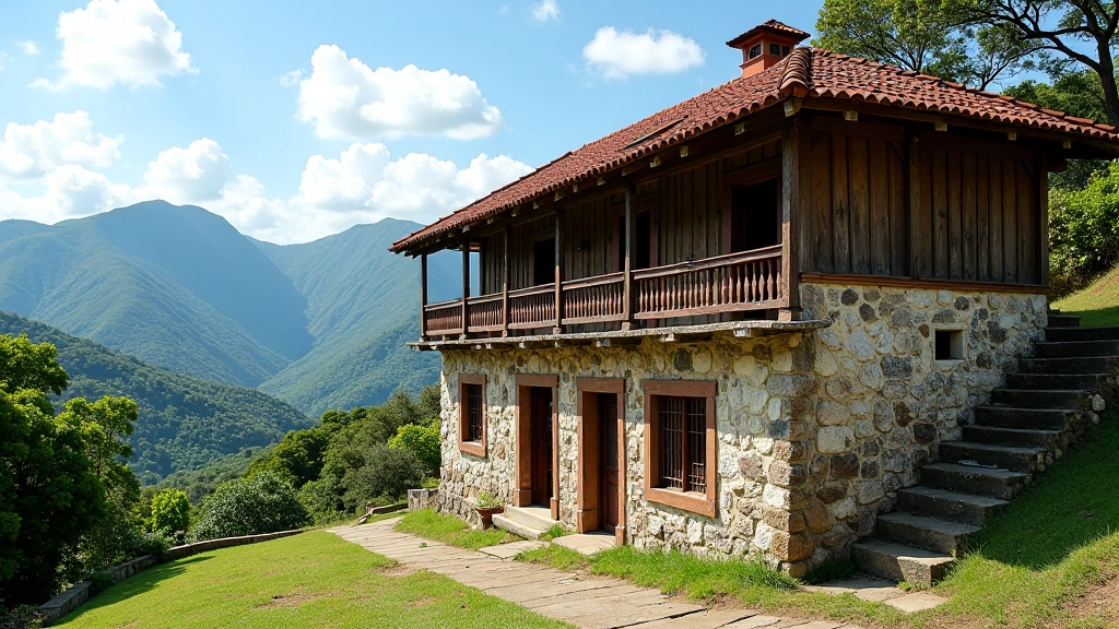 Detalle arquitectónico de hacienda colonial en el valle de Caguas